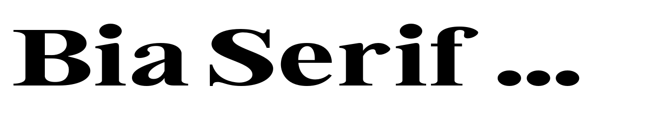 Bia Serif Low Bold Expanded